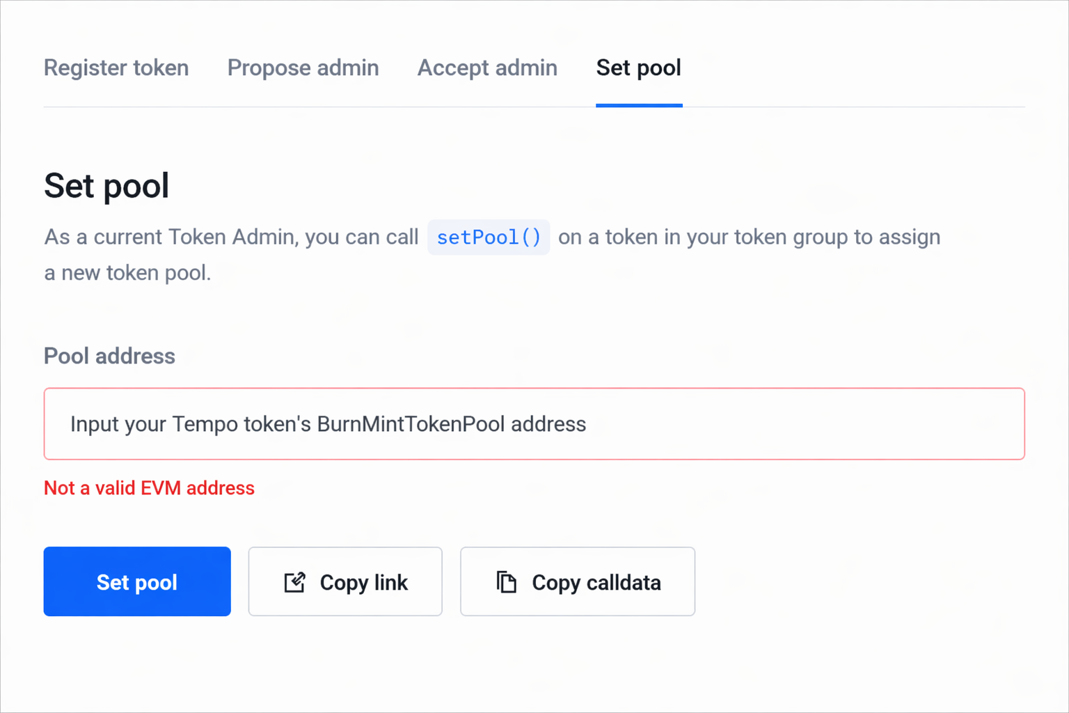 Link token to BurnMintTokenPool to activate CCIP