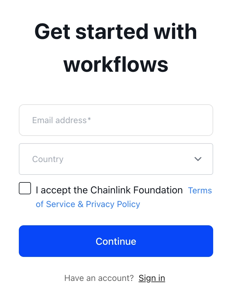 Create account form